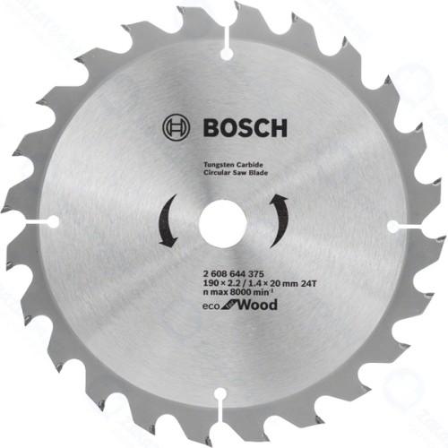 Диск пильный BOSCH ECO WO 190x20/16-24T