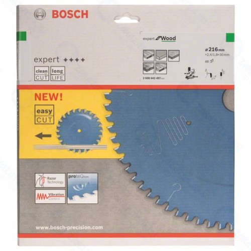 Диск пильный Bosch Expert for Wood Торц. пила 216x30x2.4/1.8 48T ATB neg