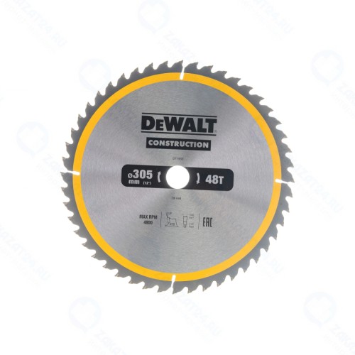 Диск пильный по дереву с гвоздями DeWALT Construction DT1959 [305*30мм, 48T, ATB +10°]