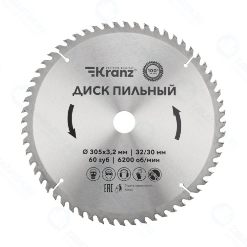 Диск пильный KRANZ диам. 305 мм, 60 зуб, посадка 32/30 мм