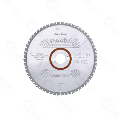 Пильный диск Metabo LaminateCutProf 216x30 60FZ/TZ 0° (628442000)