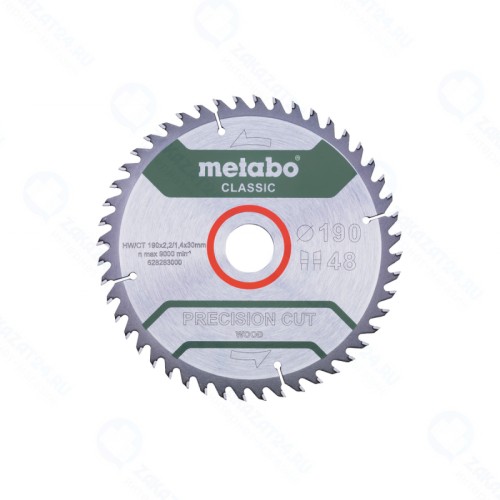 Пильный диск Metabo PrecisionCutClassic 190x30 48WZ15° дер (628283000)