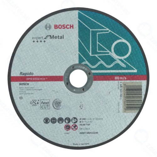 Круг отрезной Bosch Expert по металлу 180 x 1.6мм, прямой
