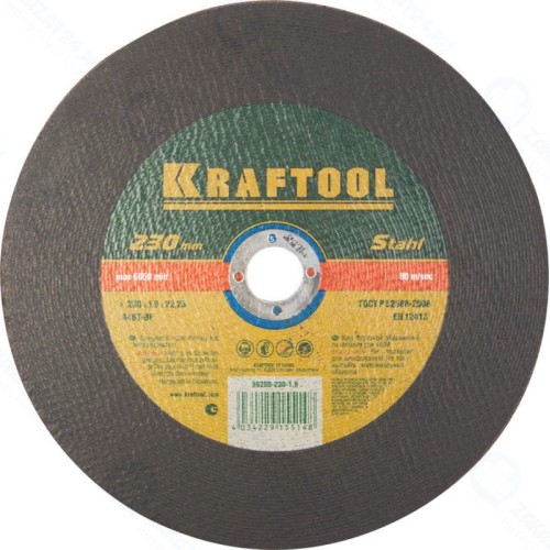 Круг отрезной KRAFTOOL 230x1.9x22.23 мм, по металлу для УШМ 36250-230-1.9