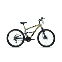 Горный велосипед ALTAIR MTB FS 26 2.0 disc 2021, бежевый/черный, рост 18"