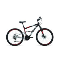 Горный велосипед ALTAIR MTB FS 26 2.0 disc 2021, черный/красный, рост 18"
