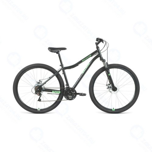 Горный велосипед ALTAIR MTB HT 29 2.0 disc 2021, черный/ярко-зеленый, рост 17