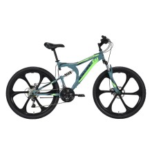 Горный велосипед Black One Totem FS 26 D FW серый/черный/зеленый 18"
