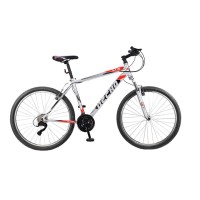 Горный велосипед Десна-2710 V 27.5" (Серебристый/красный), рама 21"