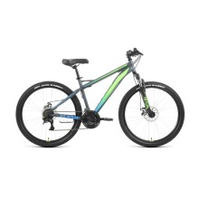 Горный велосипед FORWARD Flash 26 2.2 D 2022 рост 15" серый матовый/ярко-зеленый