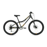 Подростковый велосипед FORWARD TITAN 24 2.2 disc 2021, черный/оранжевый, рост 12"