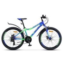 Подростковый велосипед STELS Navigator 450 MD 24 V030 Синий/Неоновый/Зеленый