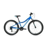 Подростковый велосипед Forward JADE 24 1.0 2021, синий/бирюзовый, рост 12"