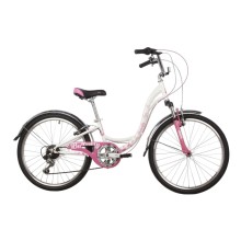 Подростковый велосипед NOVATRACK 24" BUTTERFLY сталь. рама 11, белый-розовый 24SH6V.BUTTERFLY.11PN22