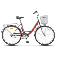 Городской велосипед STELS Navigator 245 26 Z010 Серый/Красный (Комплект с корзиной)