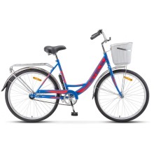Городской велосипед STELS Navigator 245 26 Z010 Синий/Красный (Комплект с корзиной)
