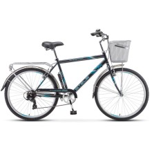 Городской велосипед STELS Navigator 250 Gent 26 Z010 серый, рама 19" (Комплект с корзиной)