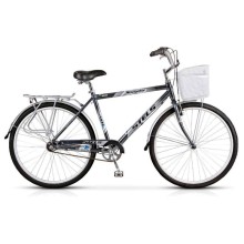Городской велосипед STELS Navigator 300 Gent 28 (Z010) чёрный, рама 20' (Комплект с корзиной)