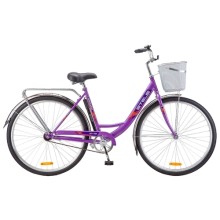 Городской велосипед STELS Navigator 345 28 (Z010) фиолетовый, рама 20' (Комплект с корзиной)