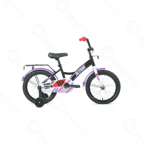 Детский велосипед Altair Kids 16 2021, черный/белый, рама One Size