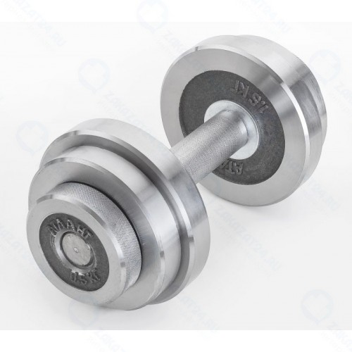 Гантель Атлант Спорт с галтованными дисками 7 кг (металл), разборная