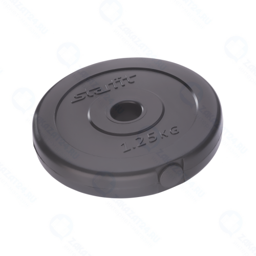 Диск STARFIT BB-203 1,25 кг, d=26 мм, черный, пластиковый