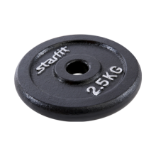 Диск STARFIT BB-204 2,5 кг, d=26 мм, черный, чугунный