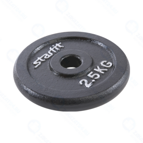 Диск STARFIT BB-204 2,5 кг, d=26 мм, черный, чугунный