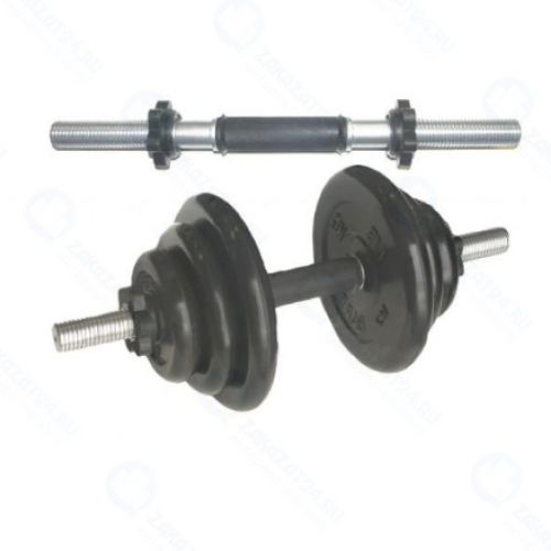 Гриф Титан d 31 мм гантельный, обрезиненная ручка/гайка L450 мм