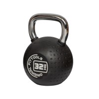 Гиря ORIGINAL FIT.TOOLS 32 кг с хромированной ручкой полиуретановая (CPU)