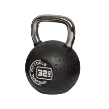 Гиря ORIGINAL FIT.TOOLS 32 кг с хромированной ручкой полиуретановая (CPU) Гиря ORIGINAL FIT.TOOLS 32 кг с хромированной ручкой полиуретановая (CPU)