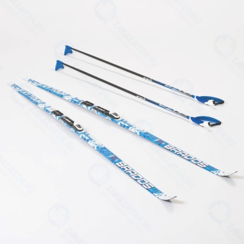 Лыжный комплект с креплением NNN (Rottefella) с палками 190 STEP Brados XT Tour Blue