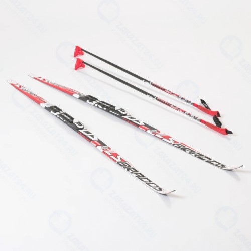 Лыжный комплект с креплением NNN (Rottefella) с палками 170 WAX Brados LS Red