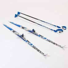 Лыжный комплект с креплениями 75 мм с палками 170 WAX Brados LS Blue