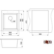Кухонная мойка EMAR EMQ-1415.Q Агат Кухонная мойка EMAR EMQ-1415.Q Агат