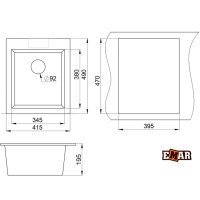Кухонная мойка EMAR EMQ-1415.Q Антрацит