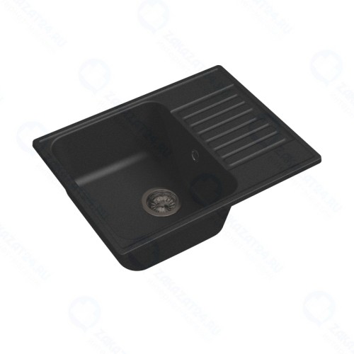 Кухонная мойка GranFest QUARZ ECO-13 чаша+кр 620*480 (черный)