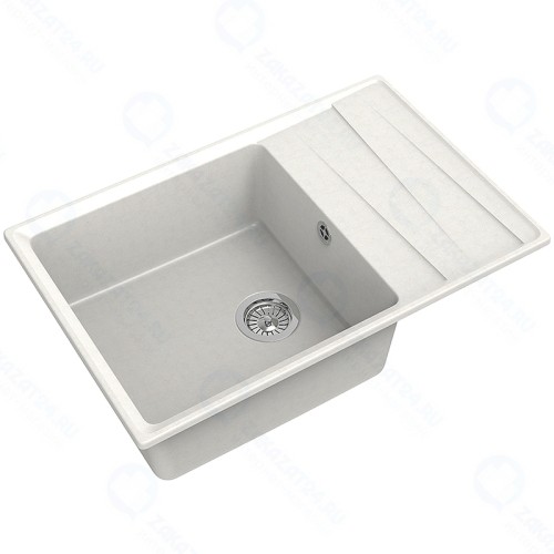 Кухонная мойка GRANFEST LEVEL GF-LV-760 L чаш+кр 760*500 белый