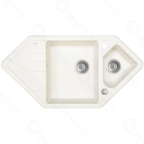 Кухонная мойка IDDIS Vane G V30W965i87, granucryl, белая, угловая, 1 1/2 чаши, 960*500