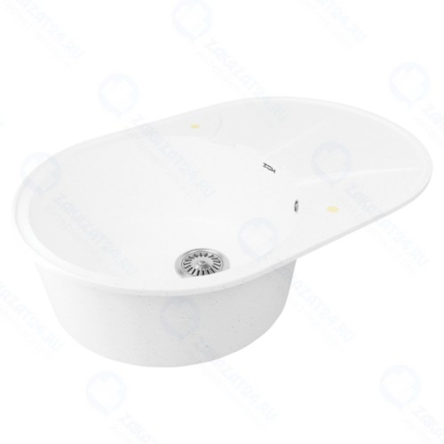 Мойка ZOX 544289 ZX-GM 03 овальная с крылом белый