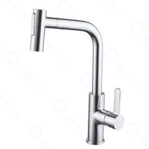 Смеситель для мойки одноручковый SMARTSANT SM134040AA, с вытяжной двухрежимной лейкой, хром