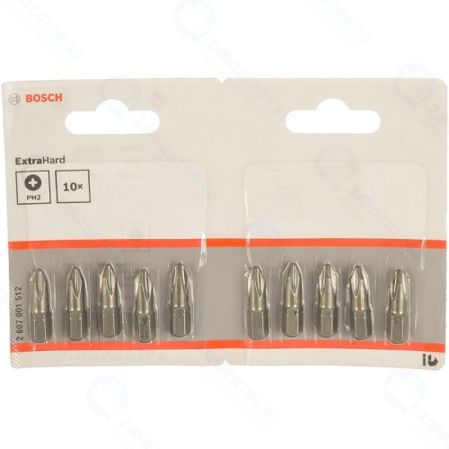 Набор бит BOSCH Extra Hard 25 мм PH2 10шт
