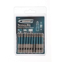 Биты GROSS 11496, торсионные, PZ3x50, для ударных шуруповертов, 10 шт