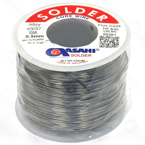 Припой с флюсом Припой ASAHI WC63G05F, 0.5мм 0.25кг Sn63/Pb37 (HF532 флюс RMA)