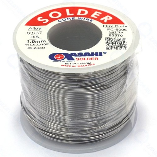 Припой с флюсом Припой ASAHI WC63J10F, 1.0мм 0.25кг Sn63/Pb37 (FC5005 флюс RMA)