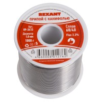 Припой с канифолью REXANT 1000 г d=1.0 мм (Sn60 Pb40 Flux 2.2 %)