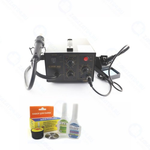 Паяльная станция ELEMENT 902, фен+паяльник