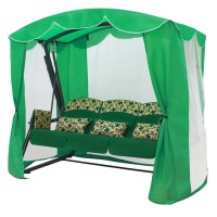 Качели садовые трехместные "ОАЗИС ЛЮКС 2020", зеленый