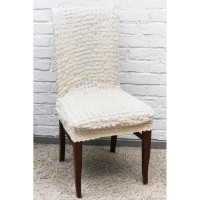 Чехол на стул LuxAlto Seersucker 320 gsm (S003), кремовый