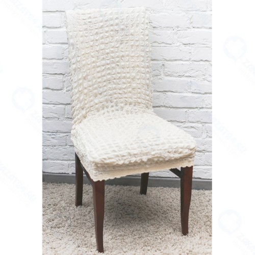 Чехол на стул LuxAlto Seersucker 320 gsm (S003), кремовый